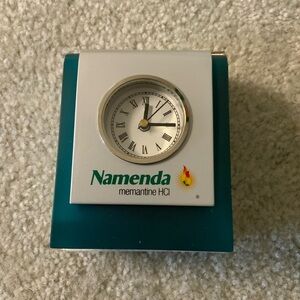 pharmaceutical drug rep collectibles desk clock Namenda NEW IN BOX